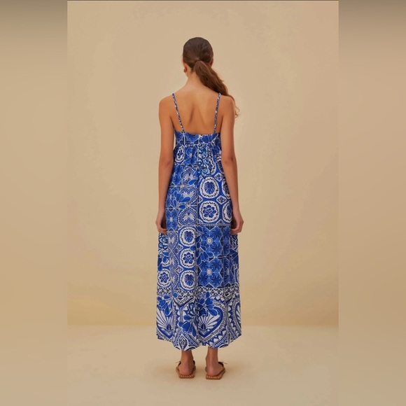 NWT FARM RIO Blue Tile Dream Maxi Dress - Picture 3 of 9
